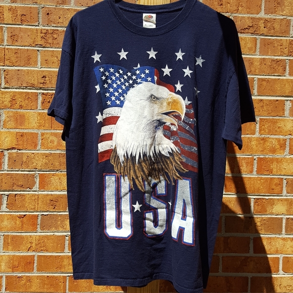 Vintage Other - B17 Mens Vintage American Eagle graphic T-shirt Navy Size XL